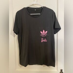 Black T-Shirt with Pink Logo